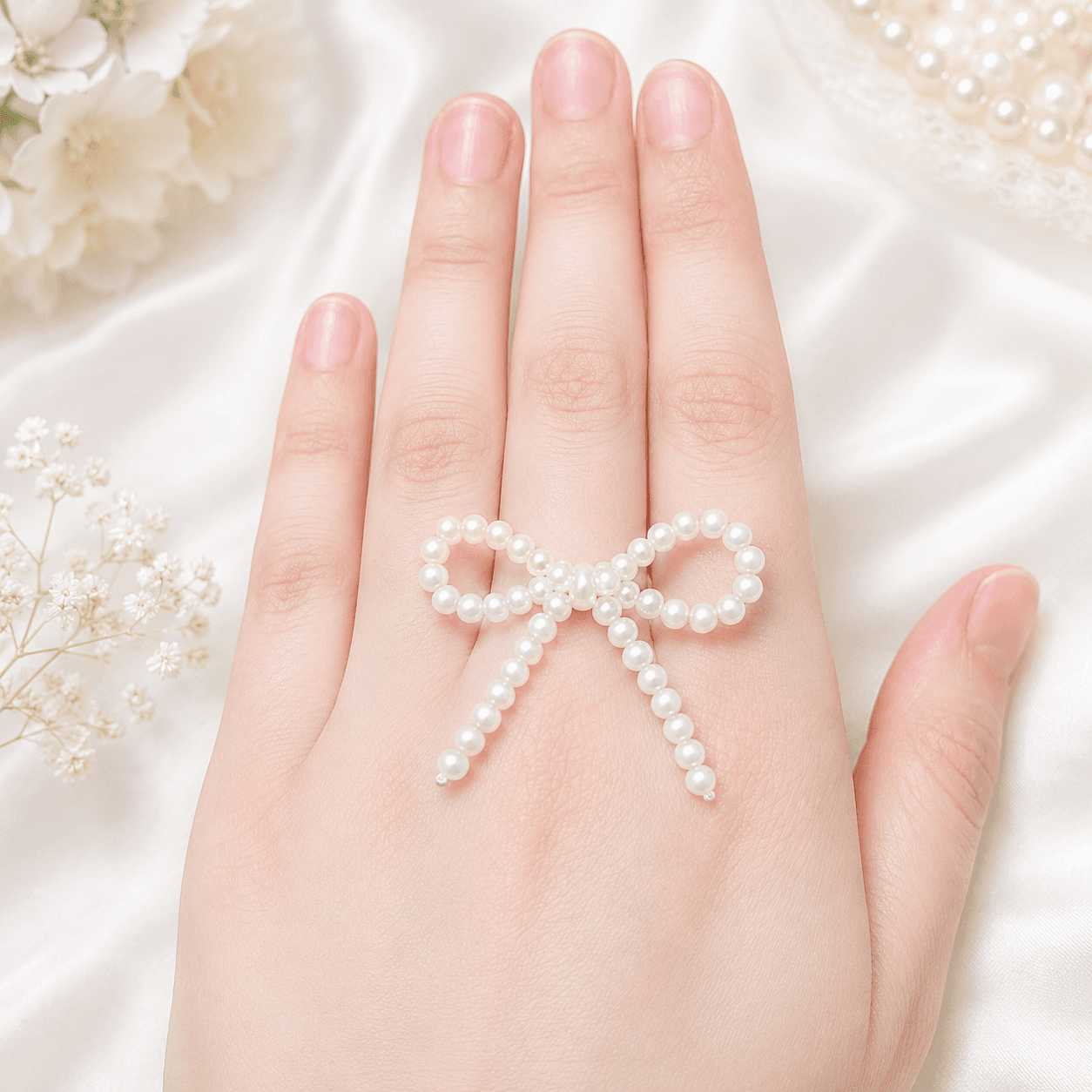 Handmade Beaded Daisy Flower Ring – Cute Adjustable Floral Seed Bead Ring for Women & Girls
